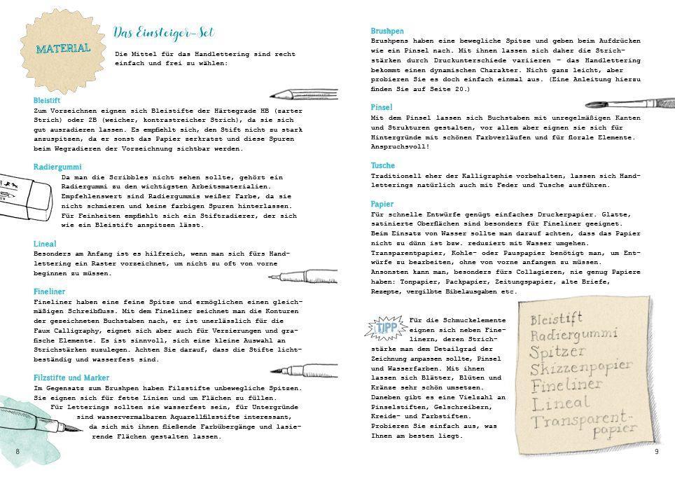 Beispielinhalt (Bild) Handlettering u. Schmuckelemente