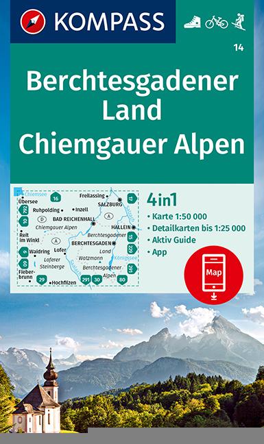 Vorderes Coverbild KOMPASS Wanderkarte 14 Berchtesgadener Land, Chiemgauer Alpen 1:50.000