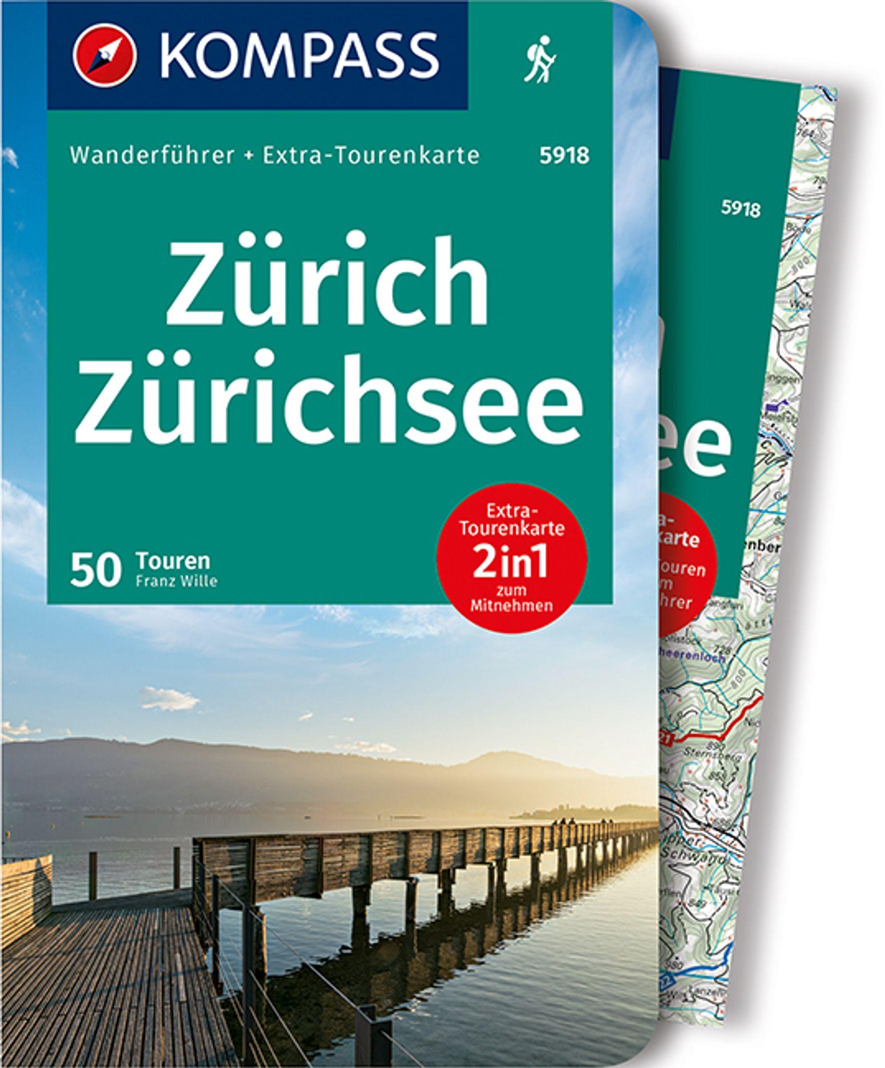Vorderes Coverbild KOMPASS Wanderführer Zürich, Zürichsee, 50 Touren