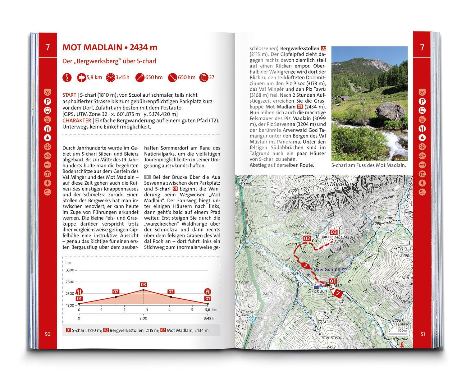 Beispielinhalt (Bild) KOMPASS Wanderführer Engadin und Südbünden, 60 Touren