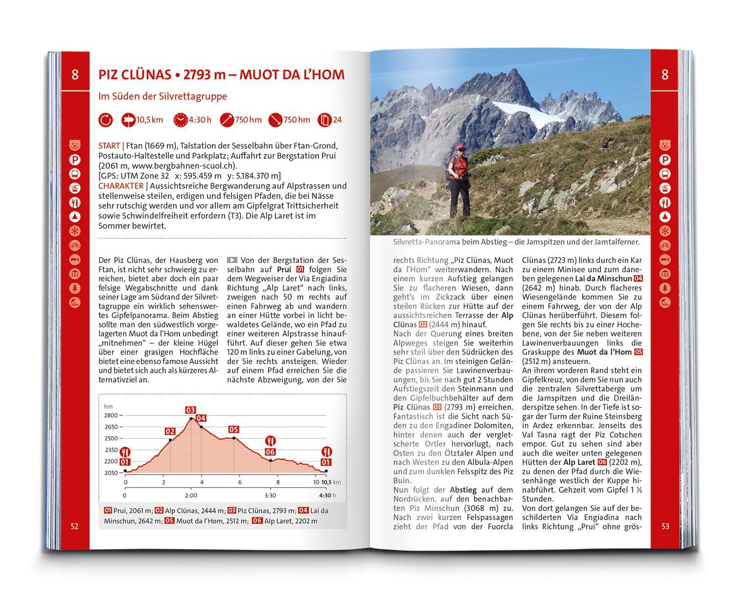 Beispielinhalt (Bild) KOMPASS Wanderführer Engadin und Südbünden, 60 Touren