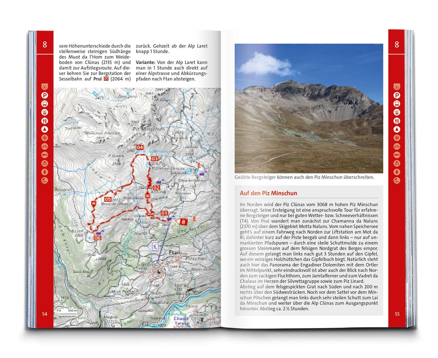 Beispielinhalt (Bild) KOMPASS Wanderführer Engadin und Südbünden, 60 Touren
