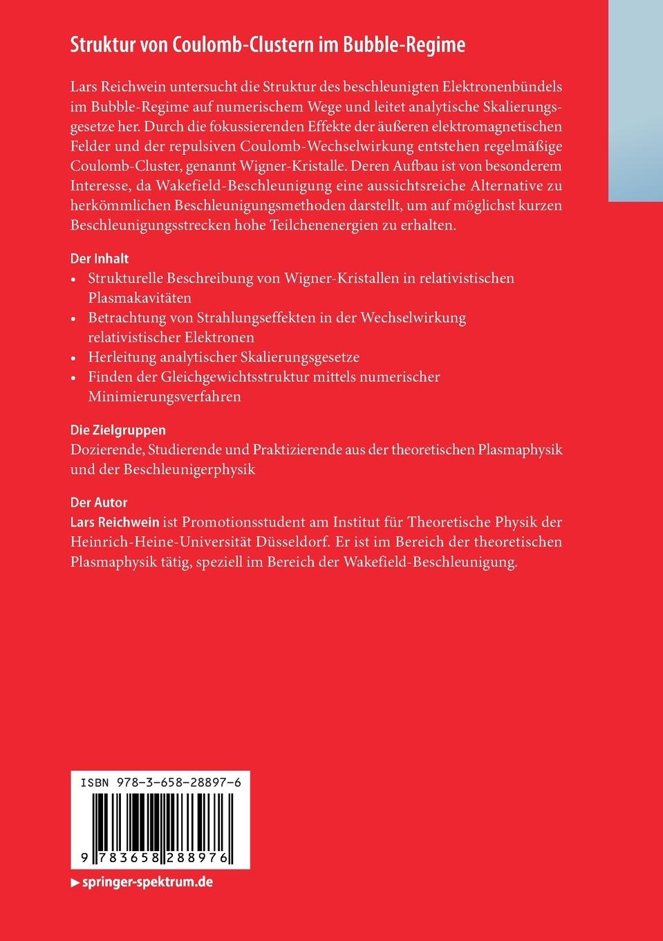 Rückseitencover Struktur von Coulomb-Clustern im Bubble-Regime