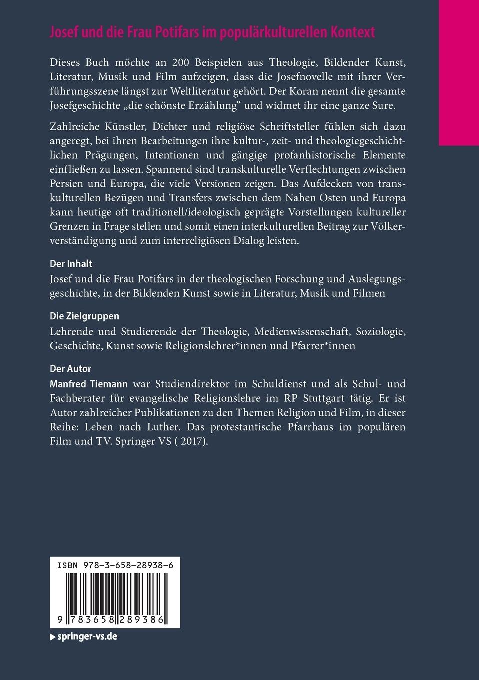 Rückseitencover Josef und die Frau Potifars im populärkulturellen Kontext