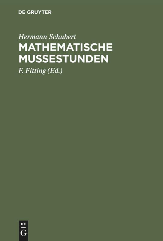 Vorderes Coverbild Mathematische Mußestunden