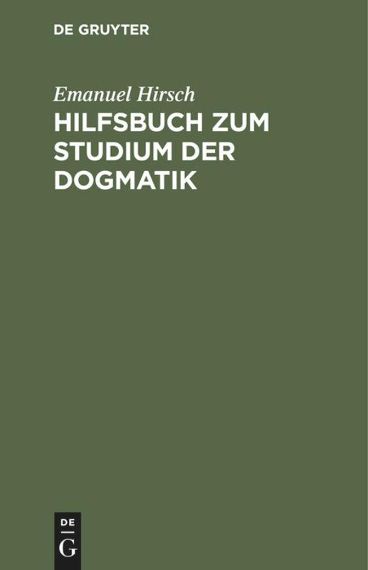 Vorderes Coverbild Hilfsbuch zum Studium der Dogmatik