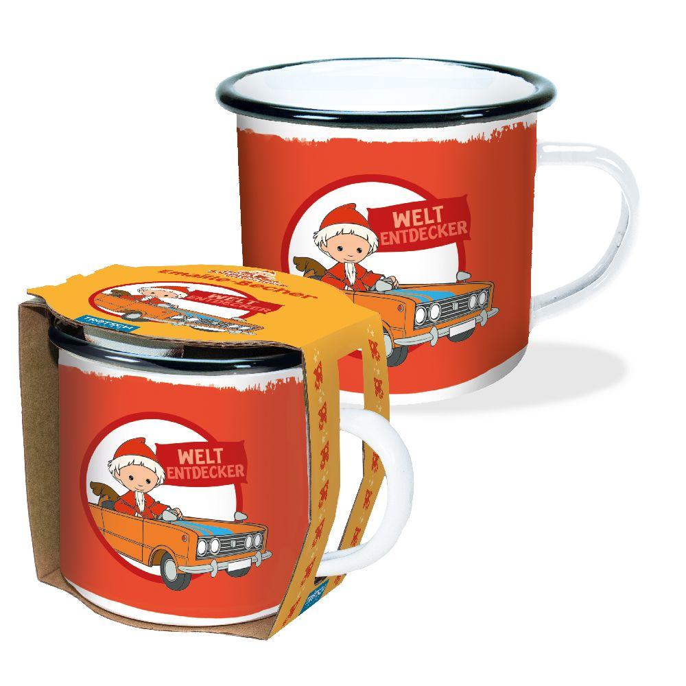 Vorderes Coverbild Trötsch Unser Sandmännchen Emaille Becher Weltentdecker