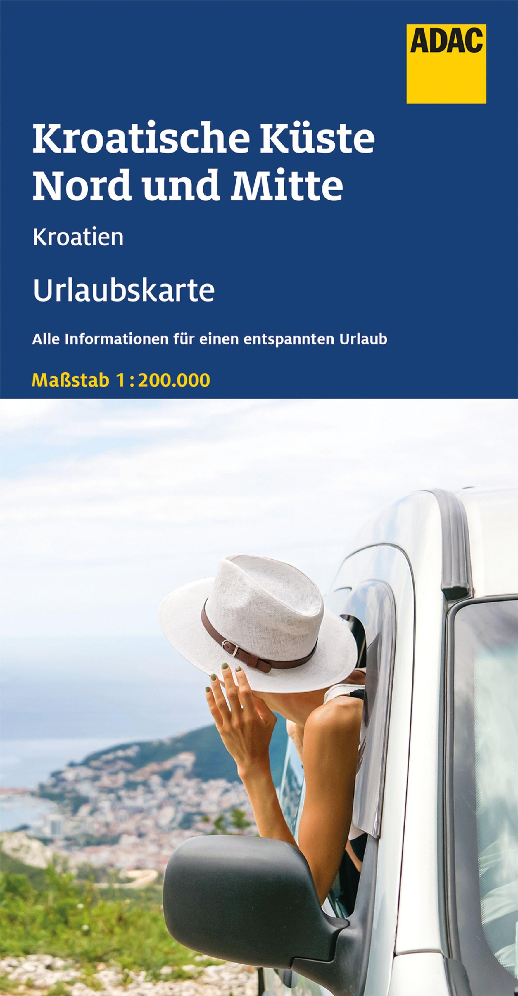 Vorderes Coverbild ADAC Urlaubskarte HR Kroatische Küste, Nord und Mitte 1:200 000