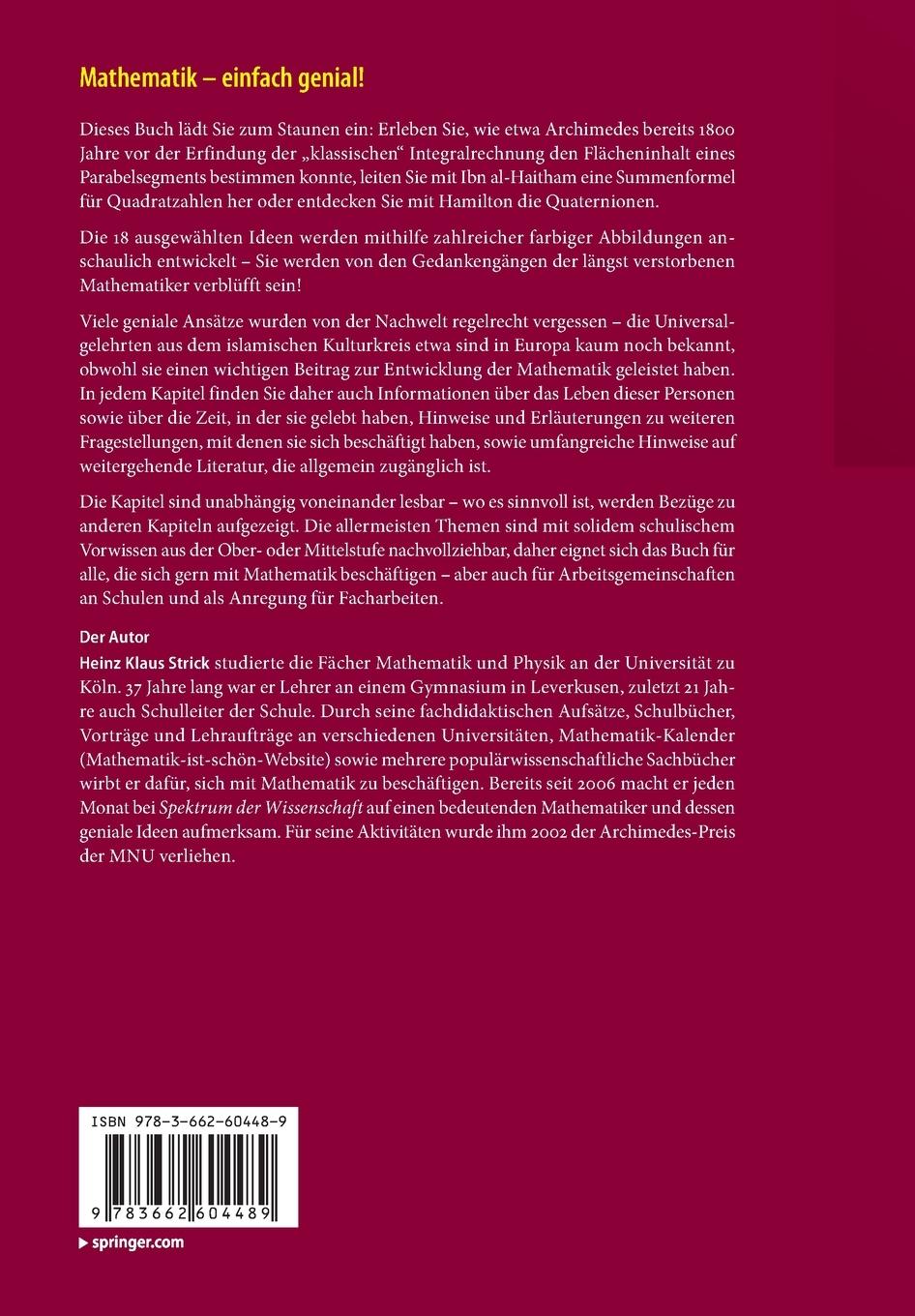 Rückseitencover Mathematik - einfach genial!