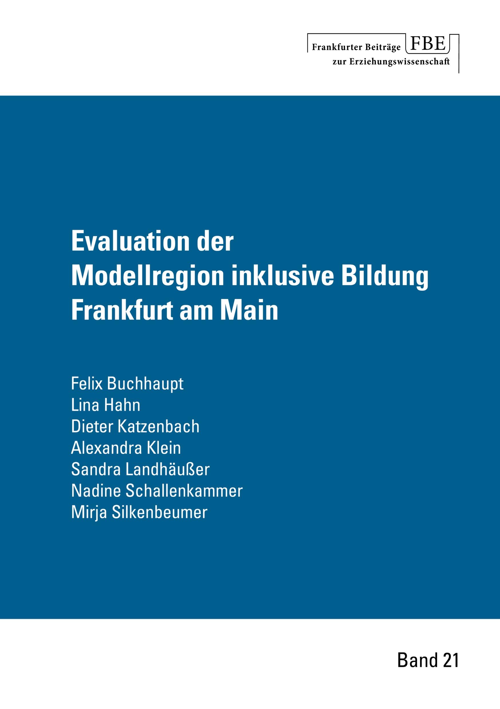 Vorderes Coverbild Evaluation der Modellregion inklusive Bildung Frankfurt am Main