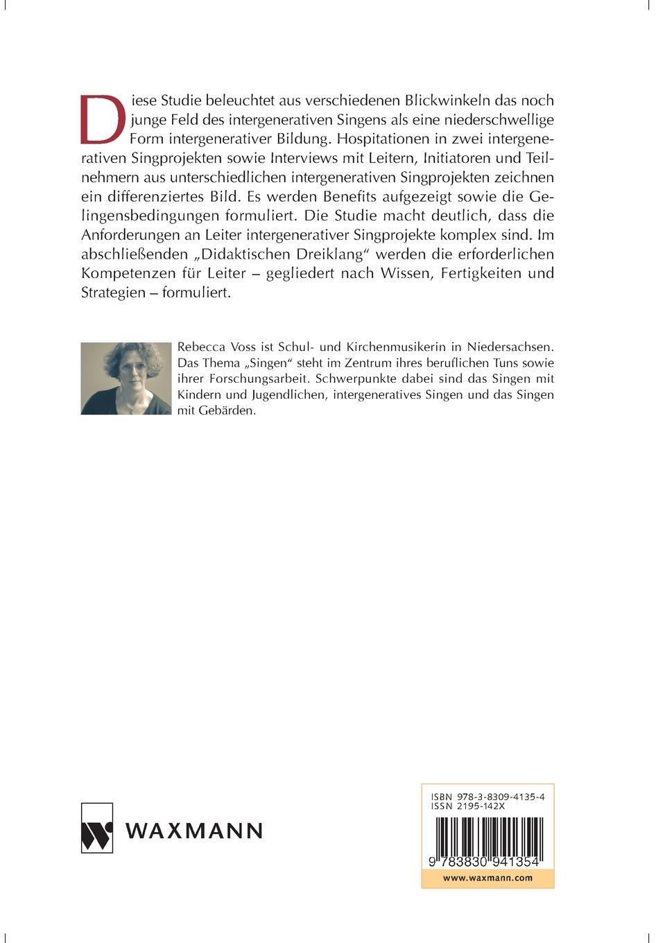 Rückseitencover Intergeneratives Singen