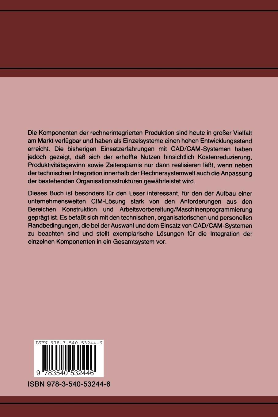 Rückseitencover Von CAD/CAM zu CIM