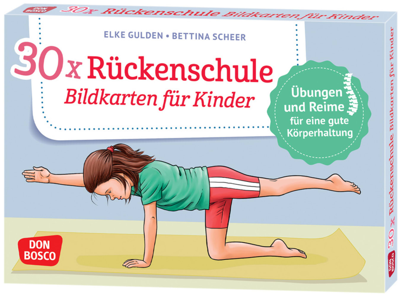 Vorderes Coverbild 30 x Rückenschule. Bildkarten für Kinder