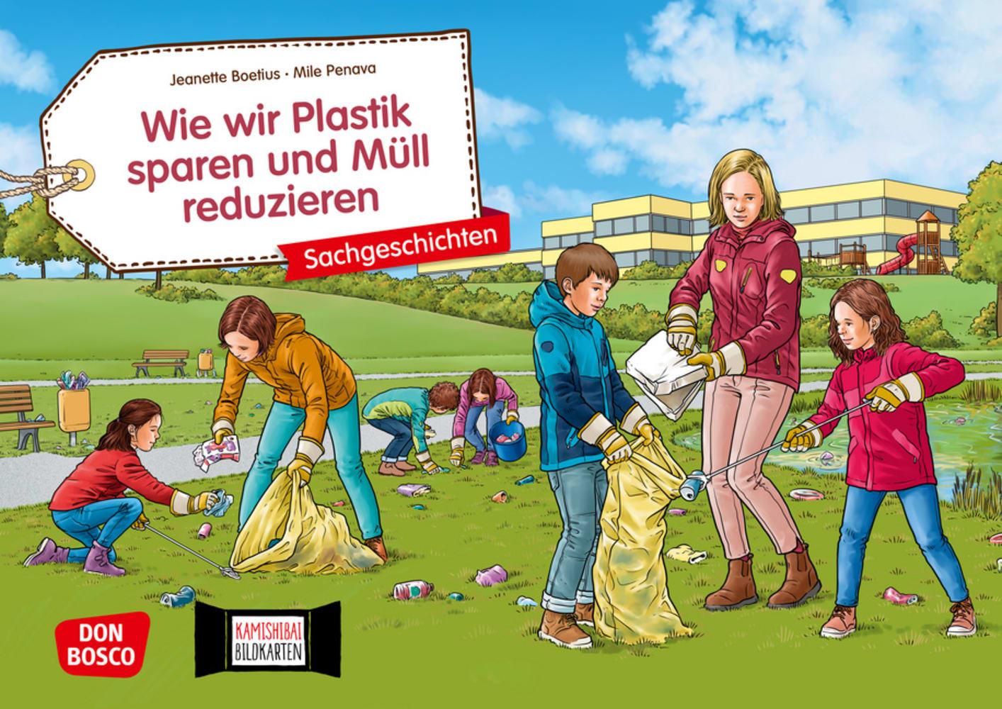 Vorderes Coverbild Wie wir Plastik sparen und Müll reduzieren. Kamishibai Bildkartenset.