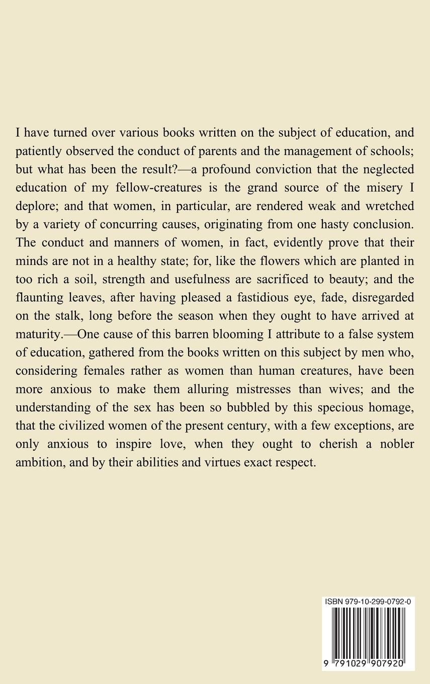 Rückseitencover A Vindication of the Rights of Woman