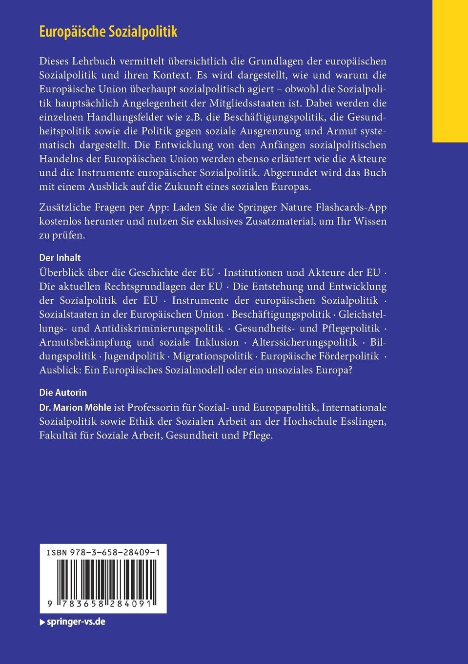 Rückseitencover Europäische Sozialpolitik