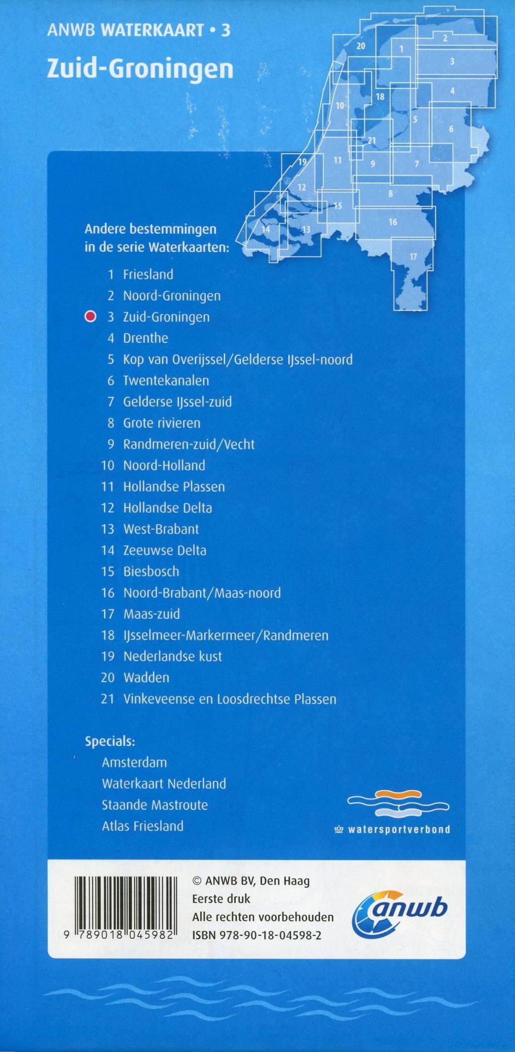 Beispielinhalt (Bild) Zuid-Groningen 1:50 000 Waterkaart