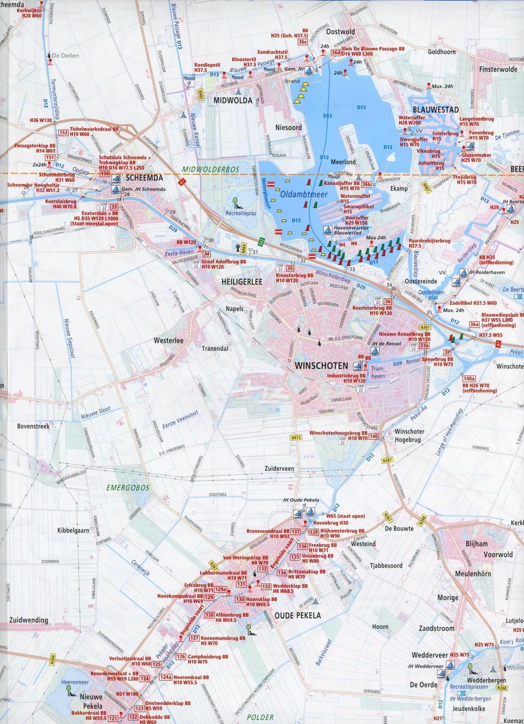 Beispielinhalt (Bild) Zuid-Groningen 1:50 000 Waterkaart