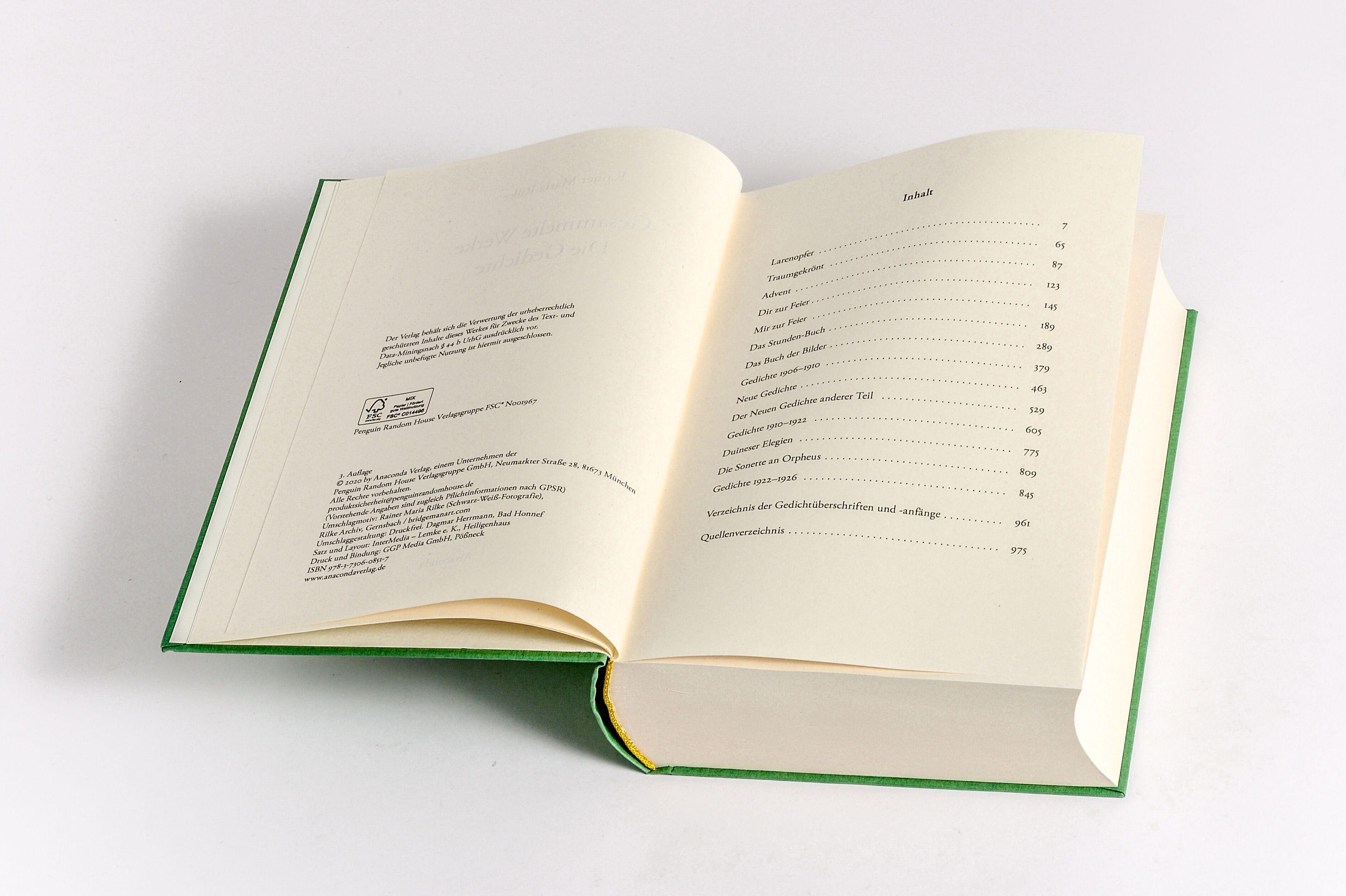 Beispielinhalt (Bild) Gesammelte Werke. Die Gedichte.