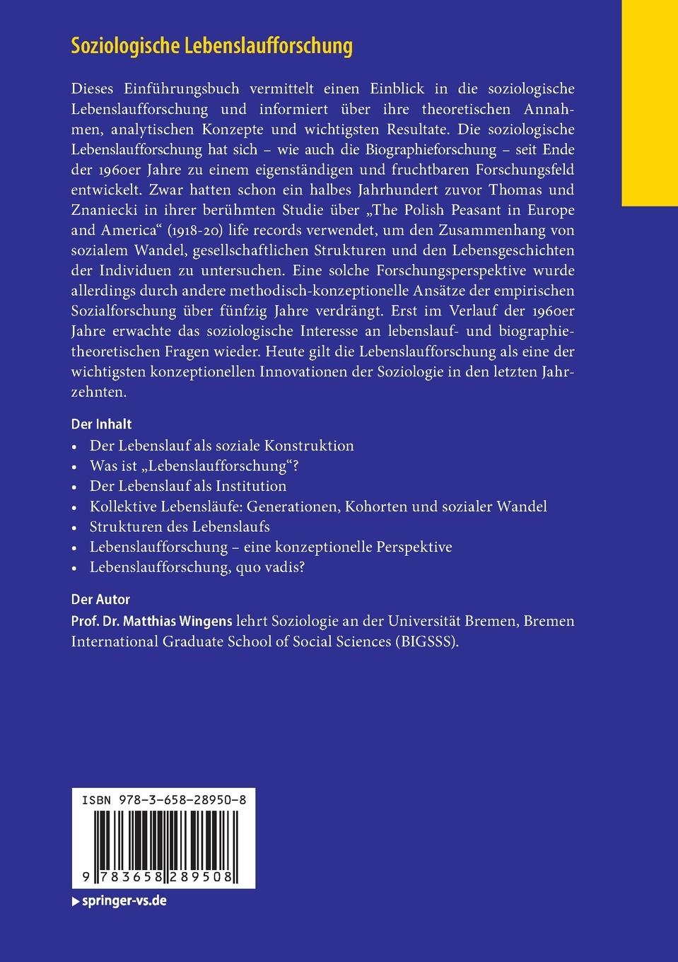 Rückseitencover Soziologische Lebenslaufforschung