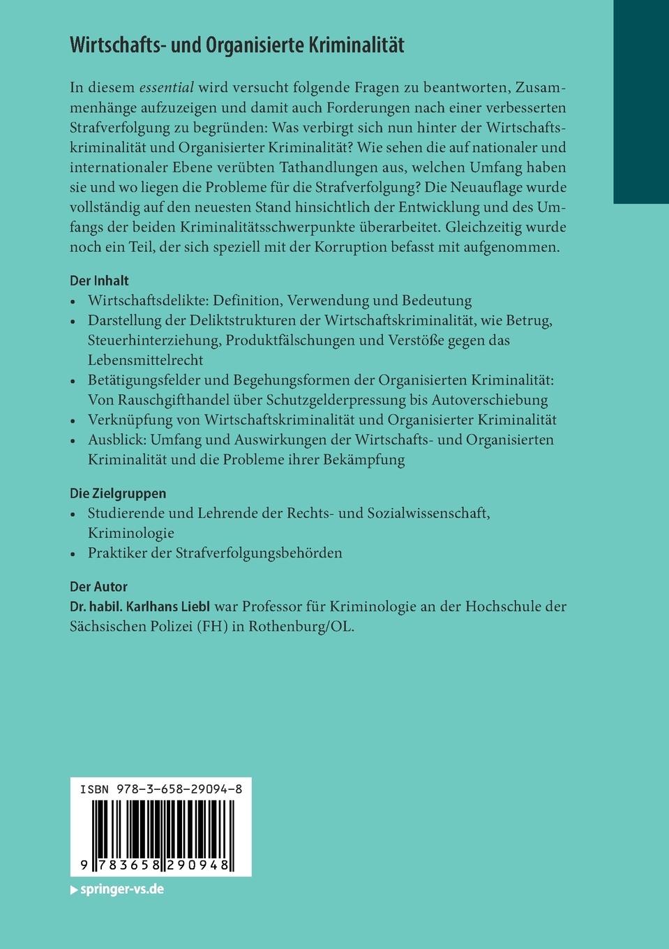Rückseitencover Wirtschafts- und Organisierte Kriminalität