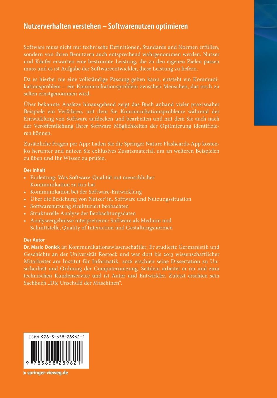 Rückseitencover Nutzerverhalten verstehen - Softwarenutzen optimieren