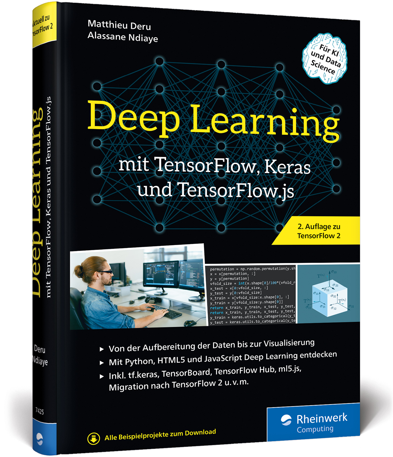 Vorderes Coverbild Deep Learning mit TensorFlow, Keras und TensorFlow.js