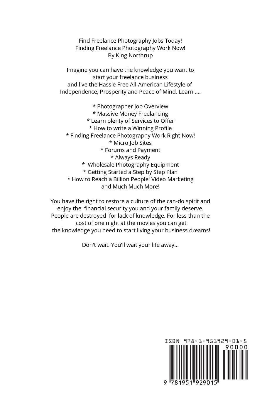 Rückseitencover Find Freelance Photography Jobs Today!