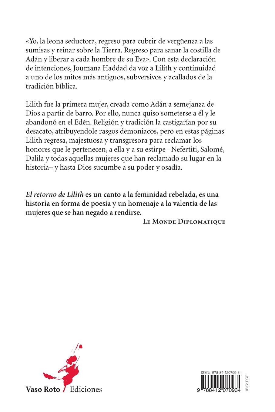 Rückseitencover El retorno de Lilith