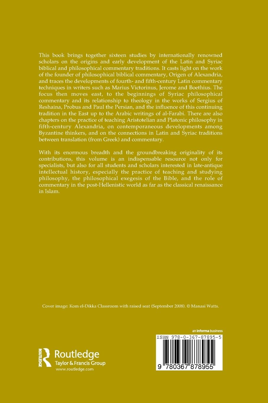 Rückseitencover Interpreting the Bible and Aristotle in Late Antiquity