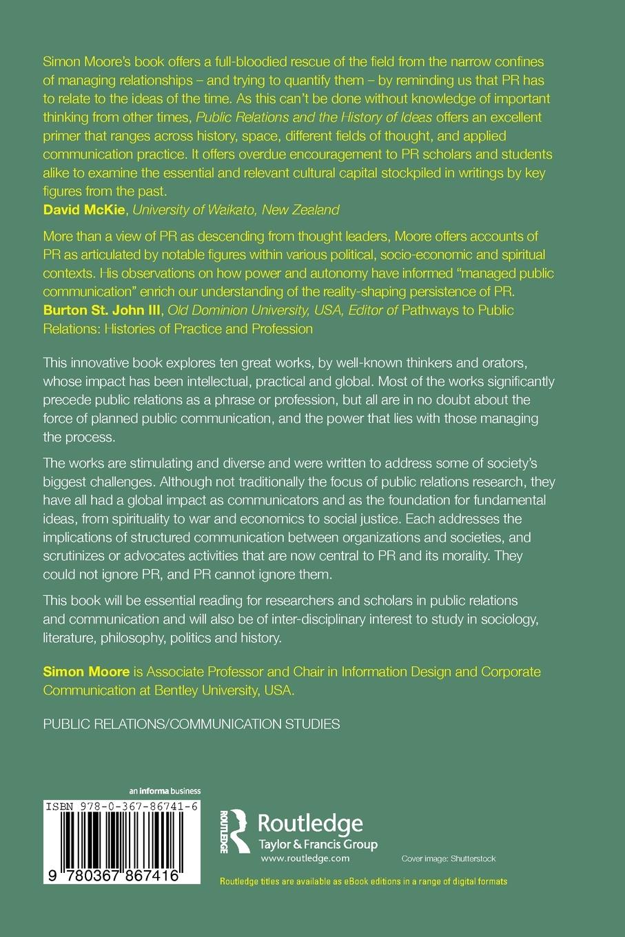 Rückseitencover Public Relations and the History of Ideas