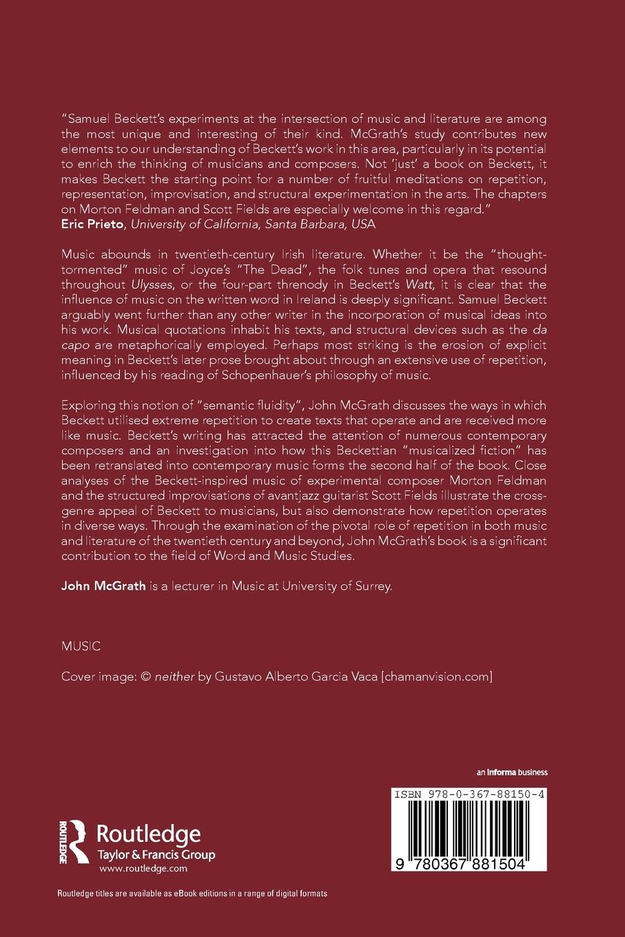 Rückseitencover Samuel Beckett, Repetition and Modern Music
