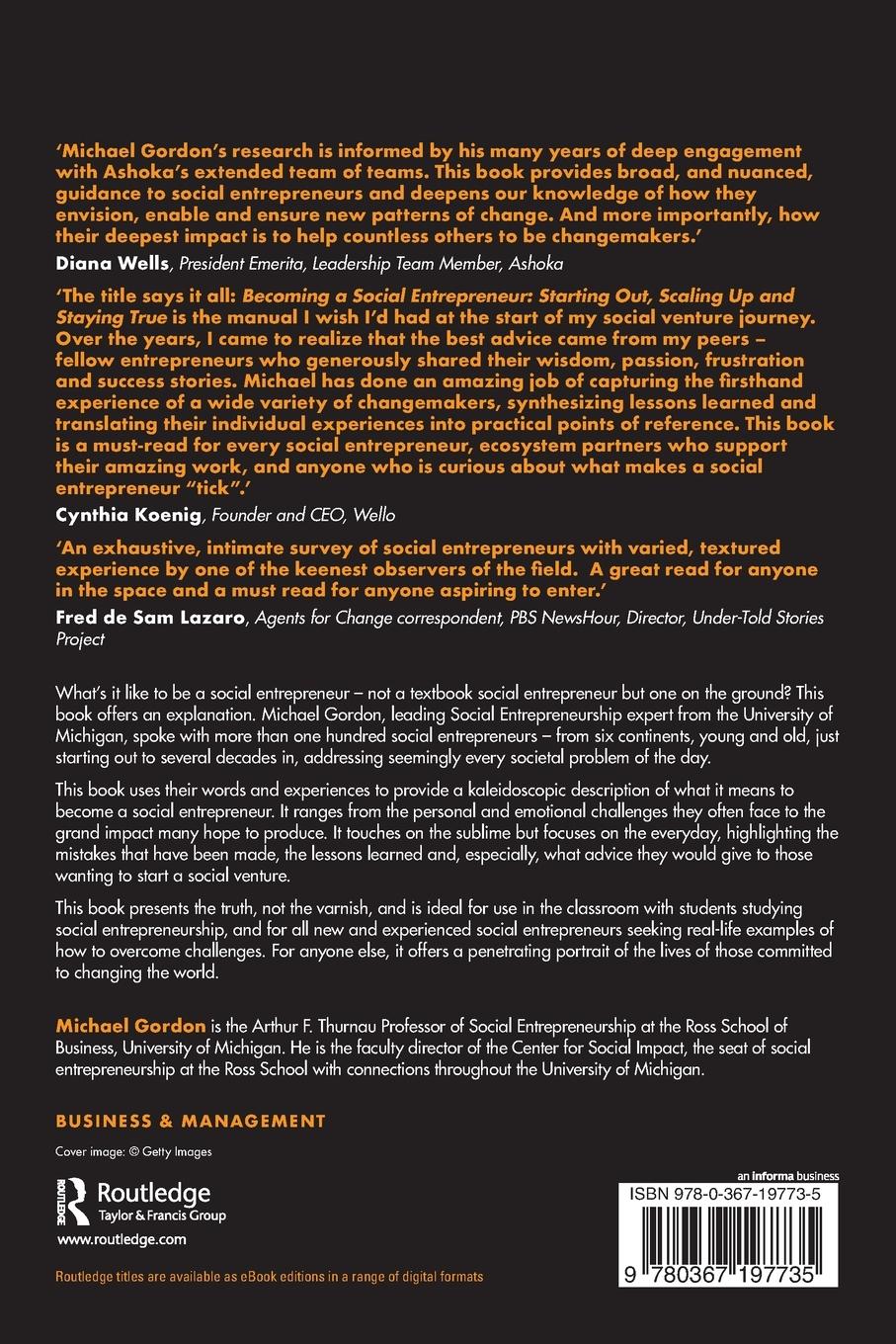 Rückseitencover Becoming a Social Entrepreneur
