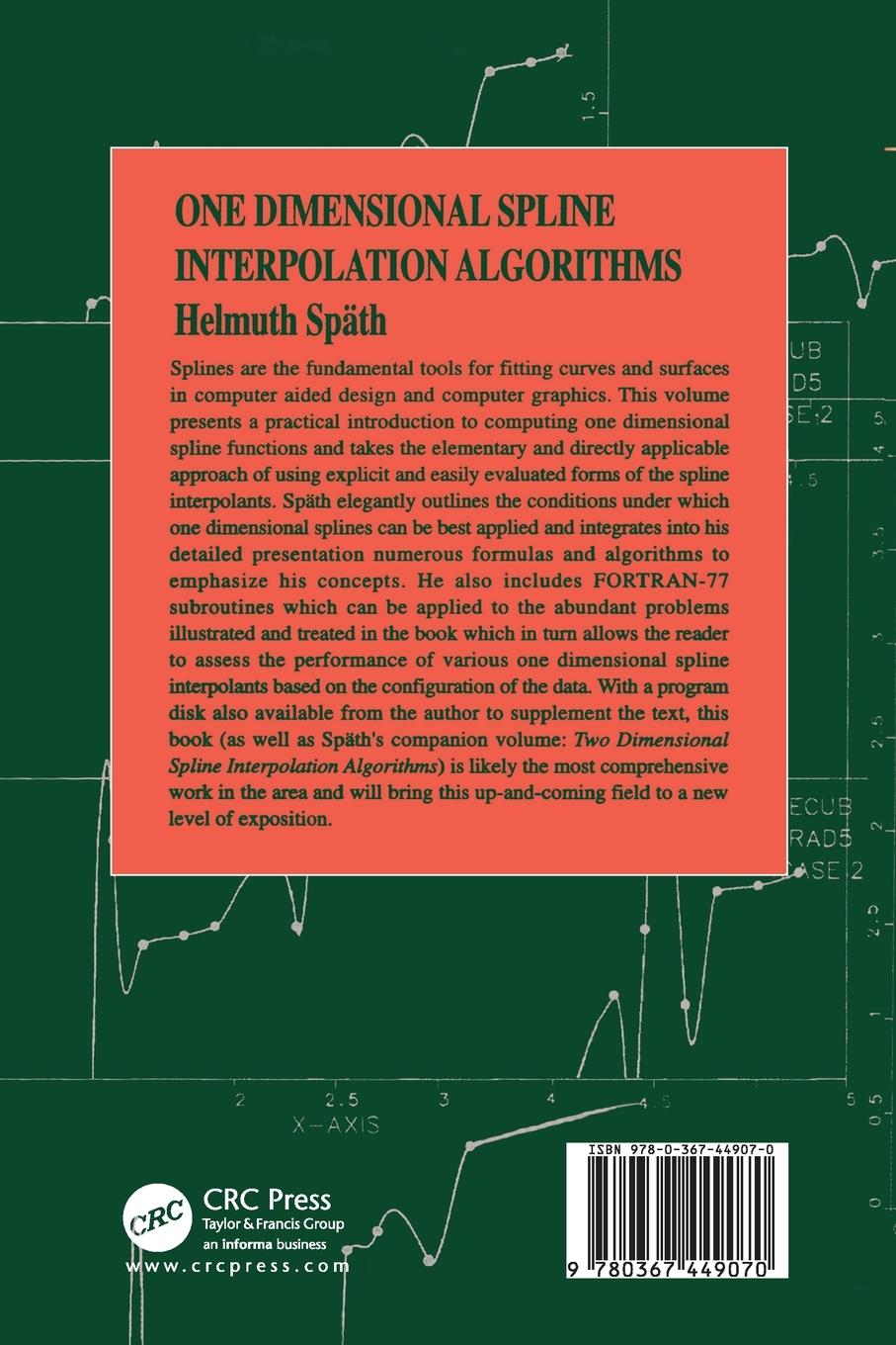 Rückseitencover One Dimensional Spline Interpolation Algorithms