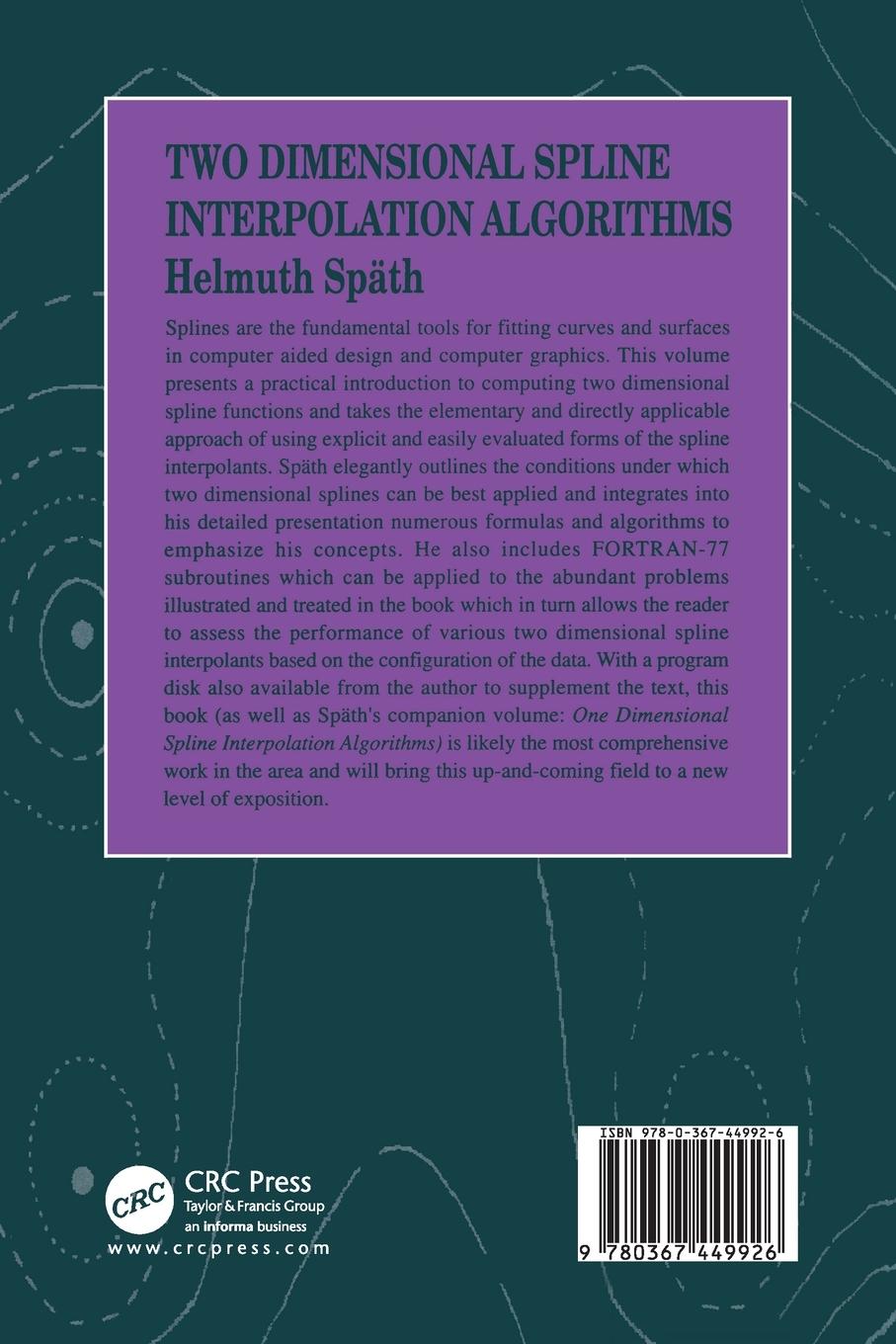 Rückseitencover Two Dimensional Spline Interpolation Algorithms
