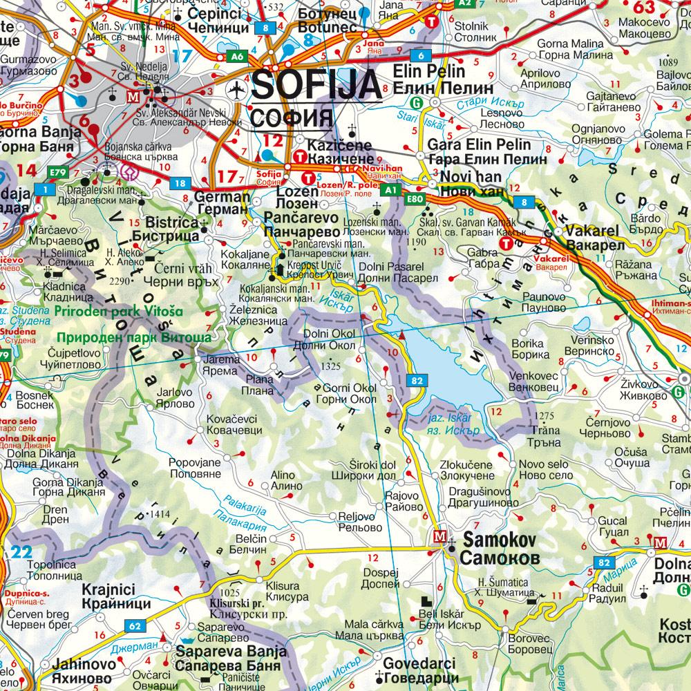 Beispielinhalt (Bild) Bulgarien 1 : 400 000. Autokarte