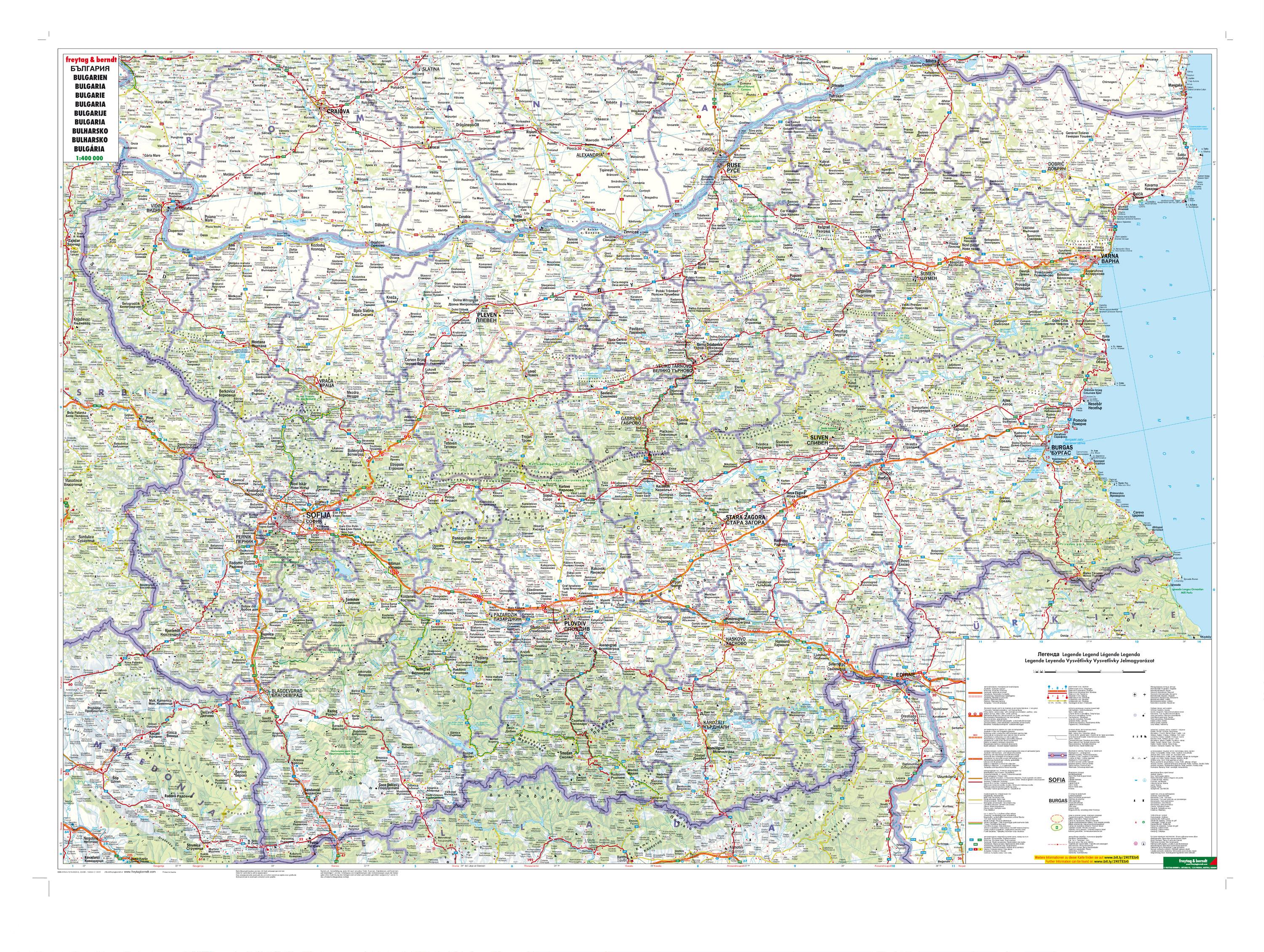 Beispielinhalt (Bild) Bulgarien 1 : 400 000. Autokarte