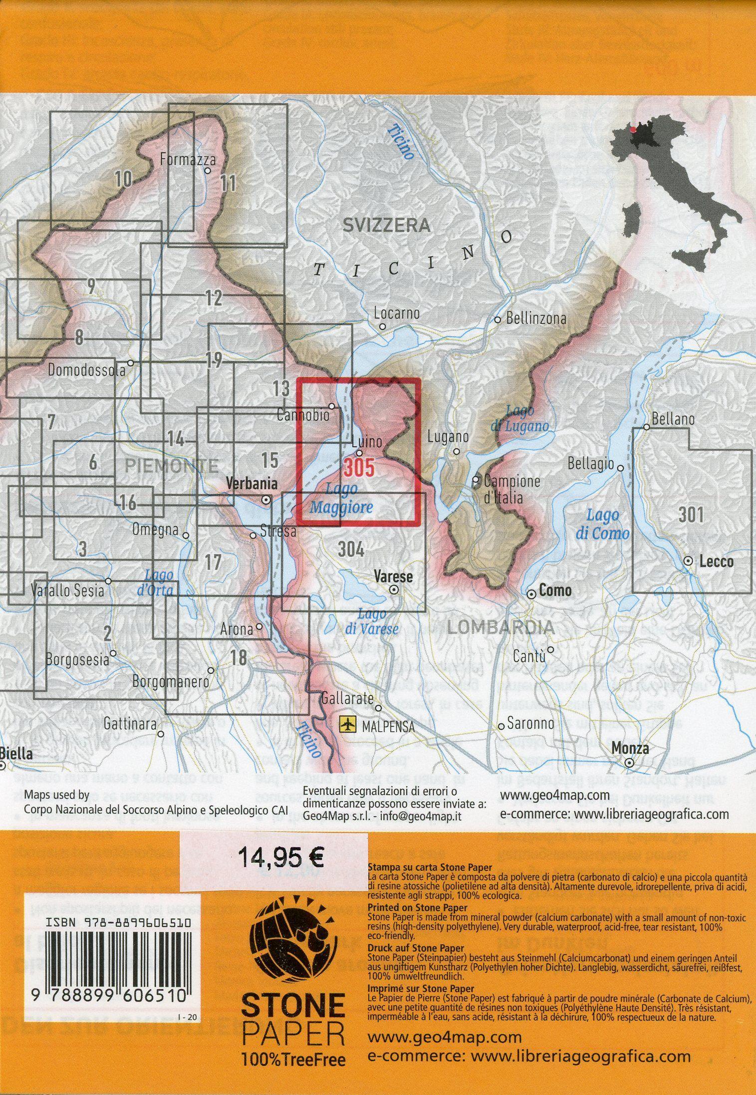 Beispielinhalt (Bild) Lago Maggiore 1:25 000