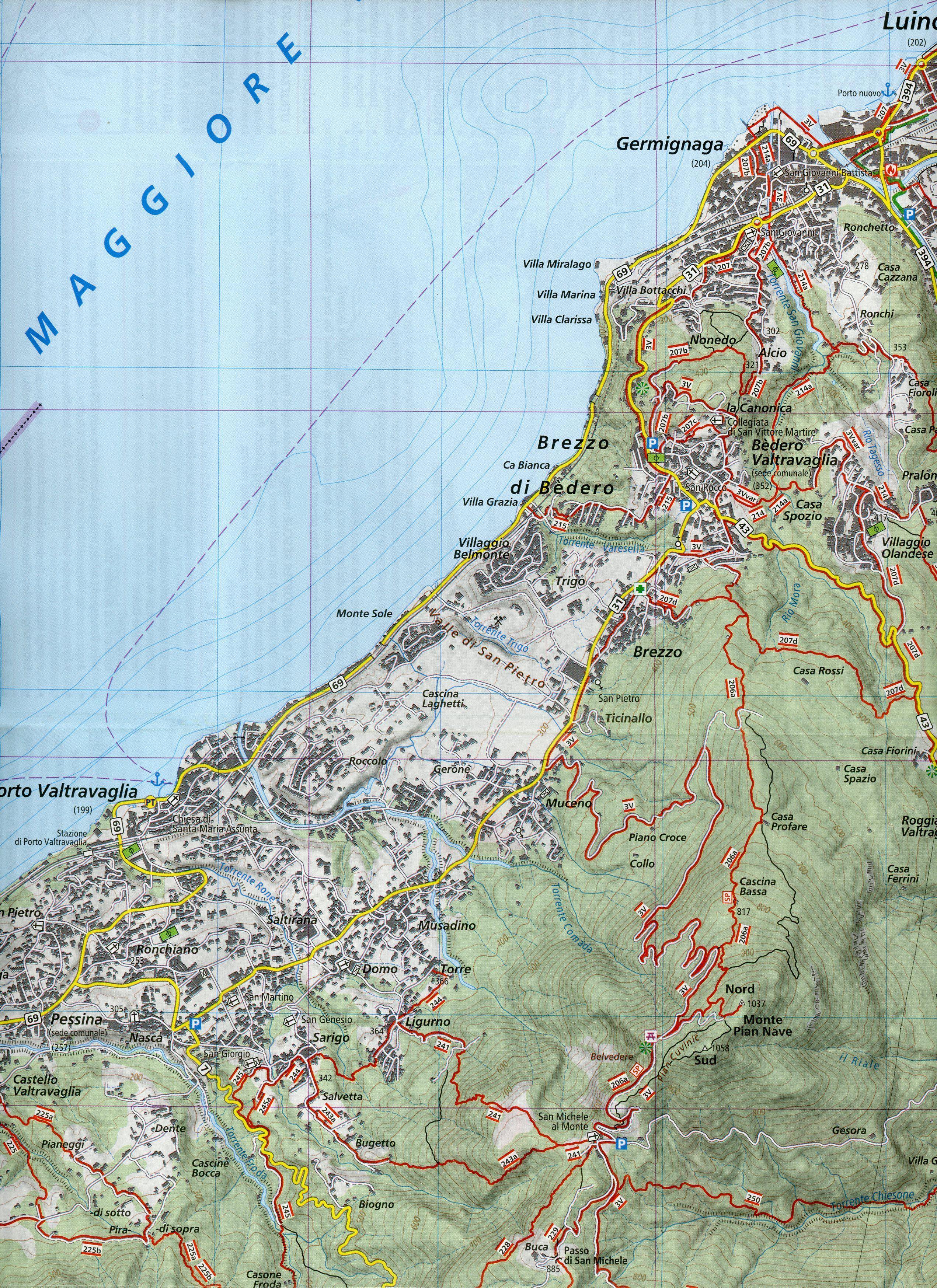 Beispielinhalt (Bild) Lago Maggiore 1:25 000