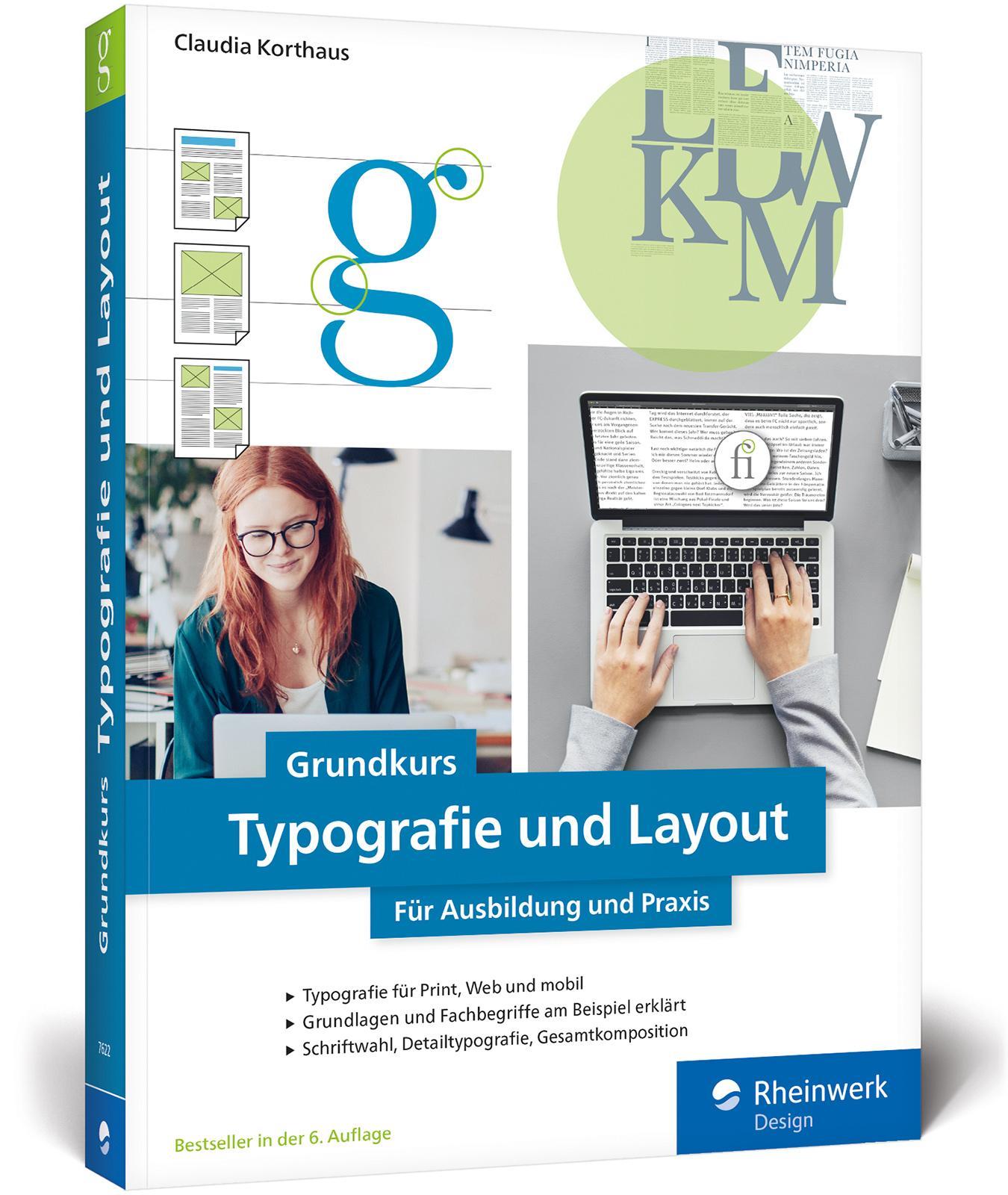 Vorderes Coverbild Grundkurs Typografie und Layout