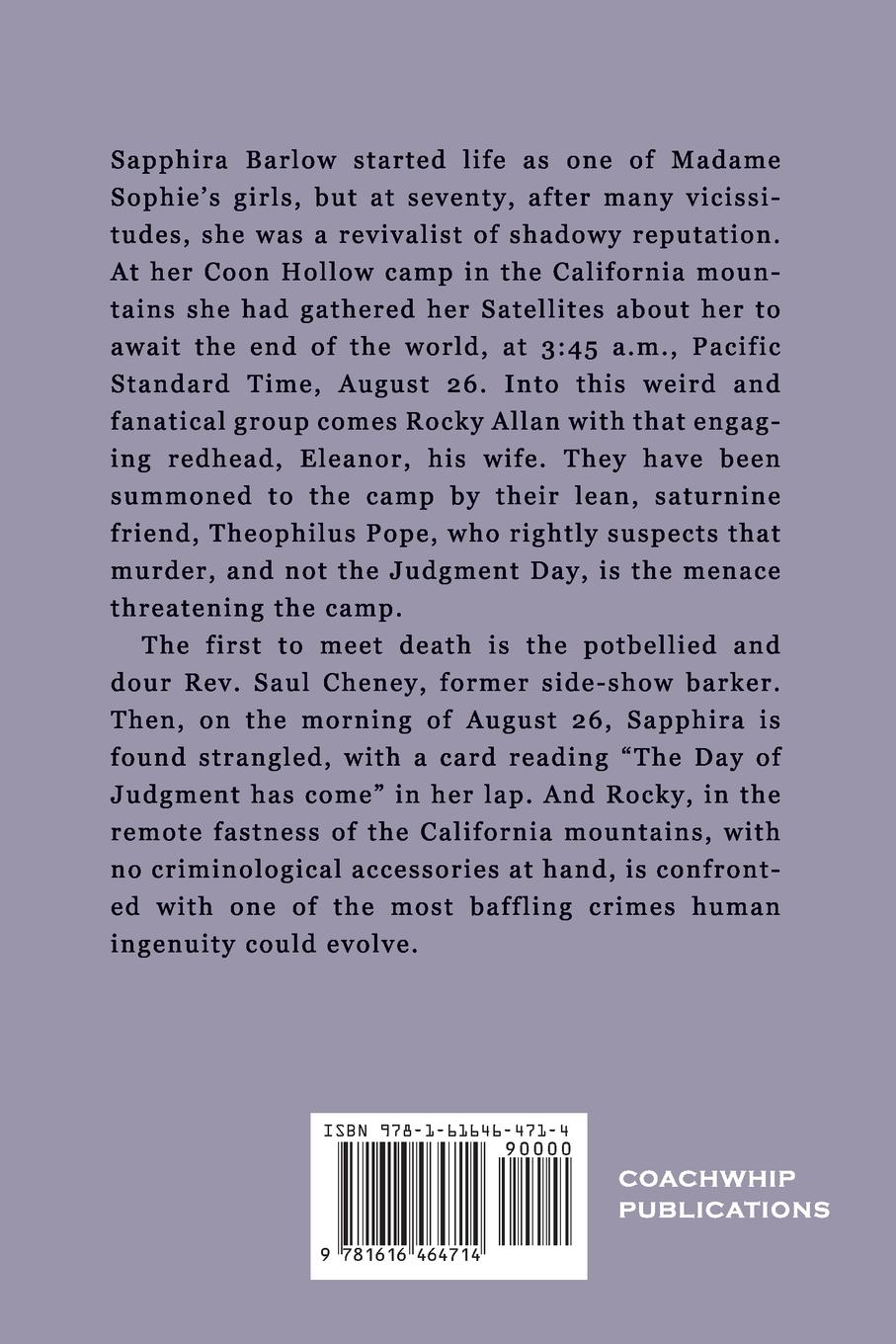 Rückseitencover Murder on the Day of Judgment