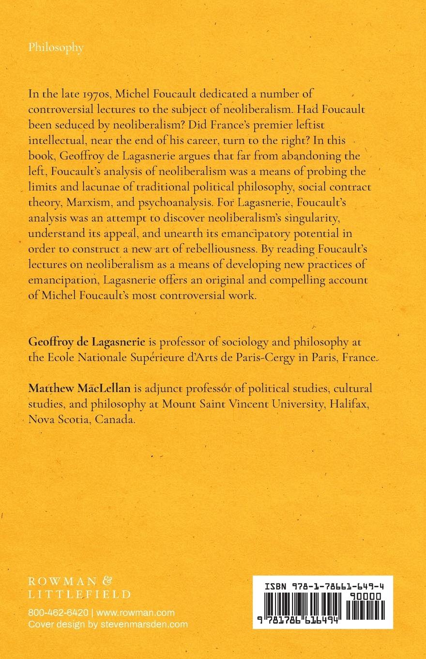 Rückseitencover Foucault against Neoliberalism?
