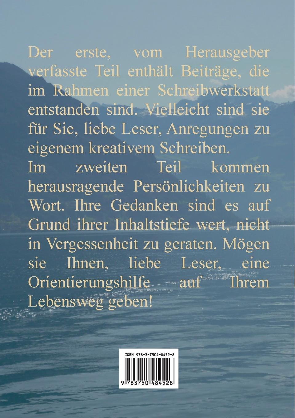 Rückseitencover Eigene Betrachtungen und Weisheiten herausragender Persönlichkeiten