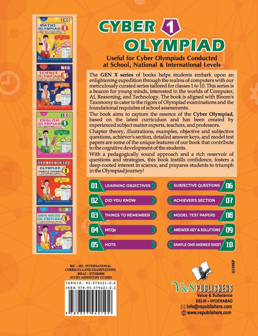 Rückseitencover National Cyber Olympiad - Class 1 (With OMR Sheets)