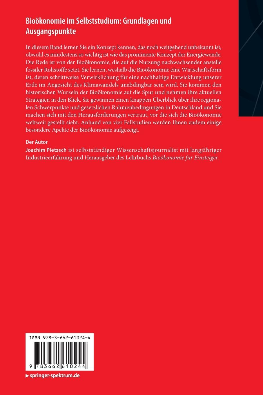 Rückseitencover Bioökonomie im Selbststudium: Grundlagen und Ausgangspunkte