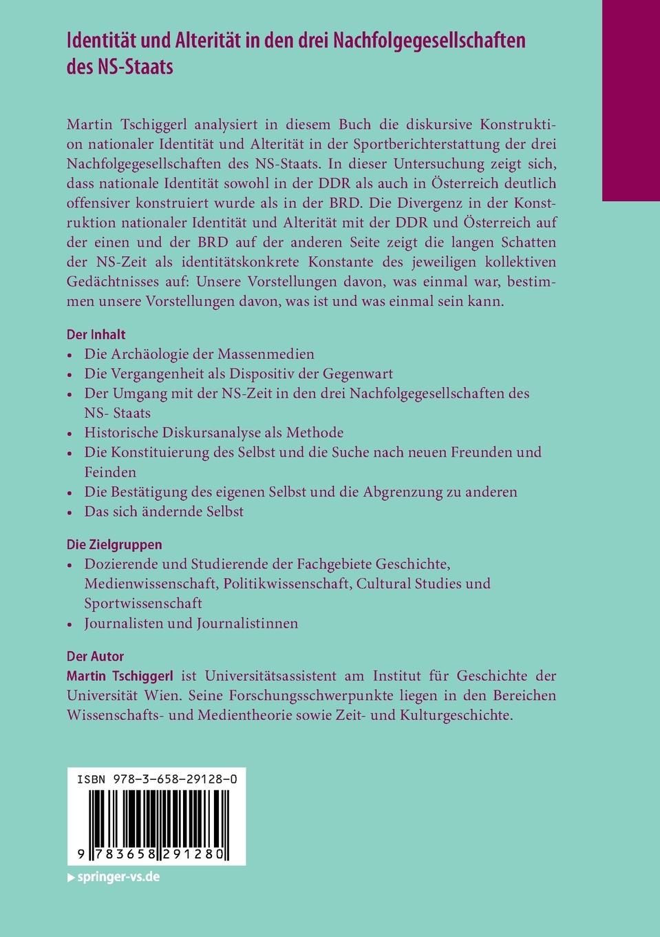 Rückseitencover Identität und Alterität in den drei Nachfolgegesellschaften des NS-Staats
