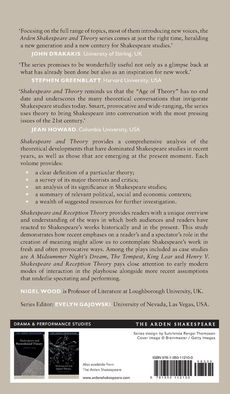 Rückseitencover Shakespeare and Reception Theory