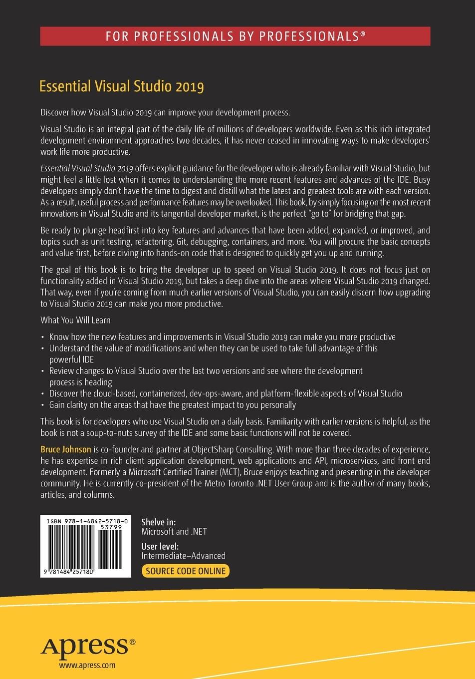 Rückseitencover Essential Visual Studio 2019