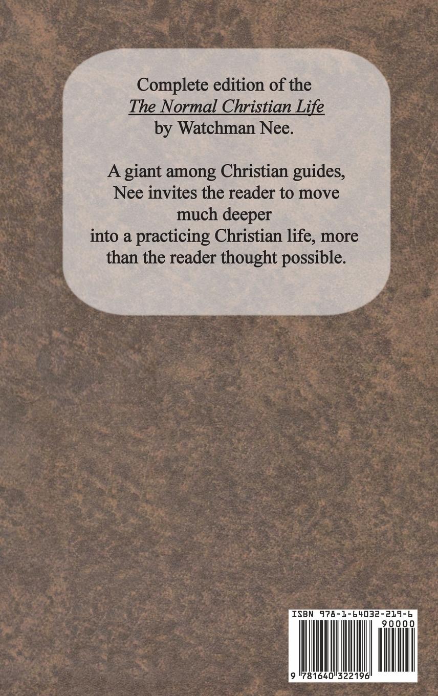 Rückseitencover The Normal Christian Life