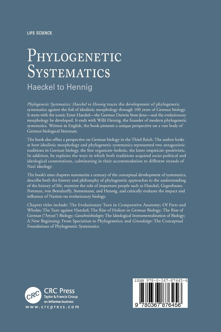 Rückseitencover Phylogenetic Systematics
